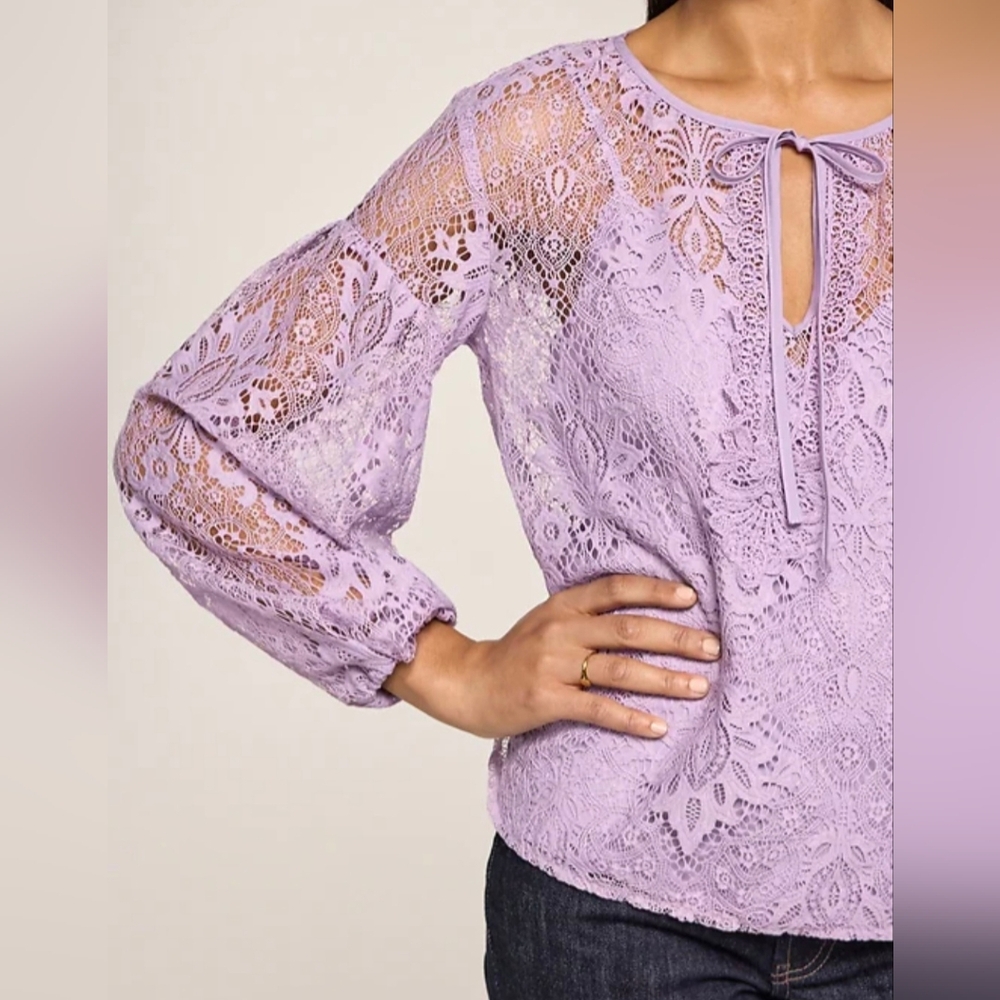 Old Navy X Anna Sui Lace Applique Lined Top Large